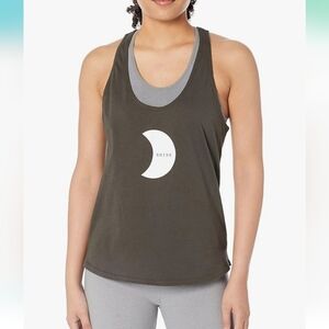 NWT PrAna Women's Journeyman Tank Moon GRAPHIC Shine Moonshine Gray Small